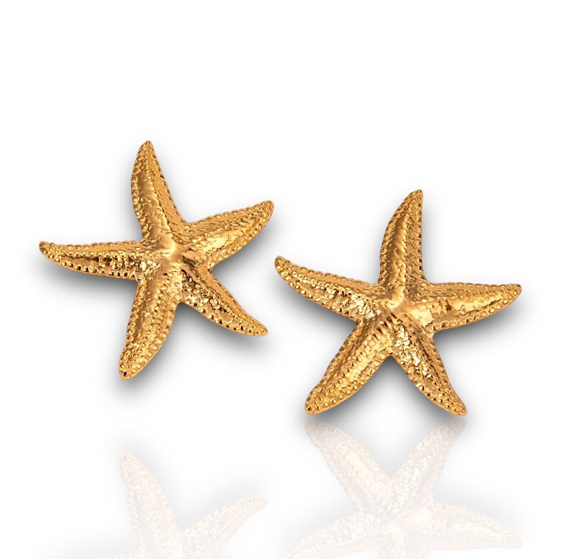 Goldene Seestern-Ohrstecker von Ocean Luxe, ideal für einen maritimen Look und elegante Akzente.