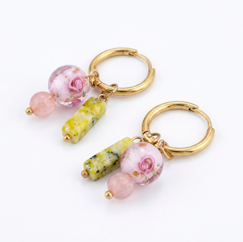 Spring Bloom Gem Hoops by Glamouroses