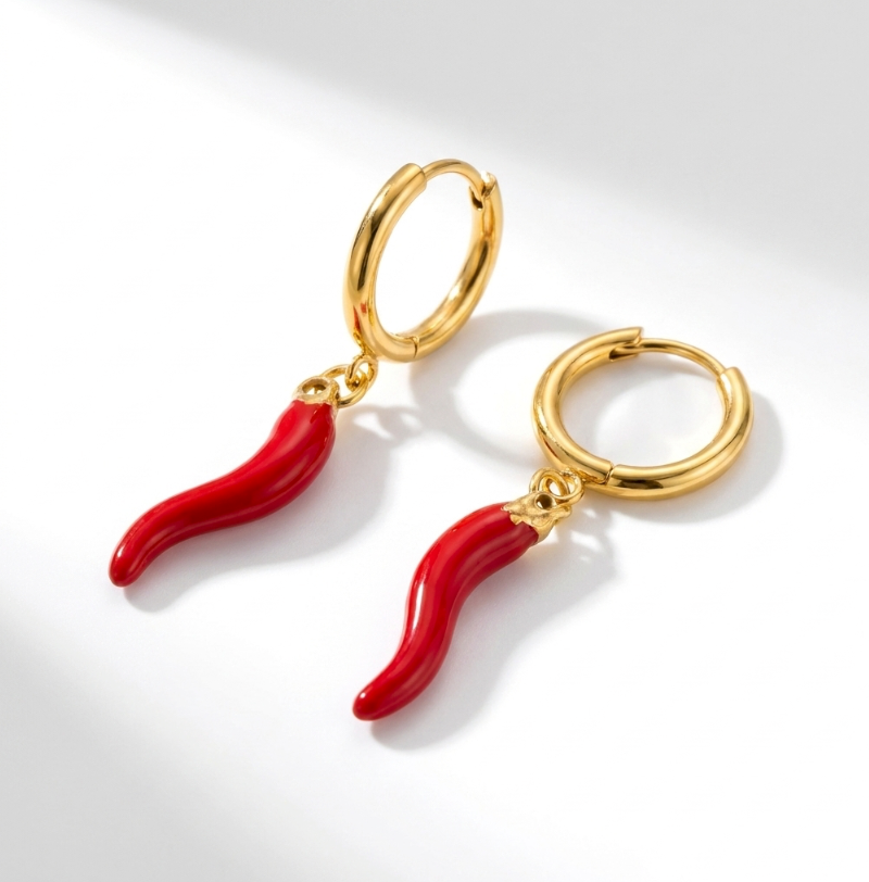 Red Flame Danglers by Glamouroses
