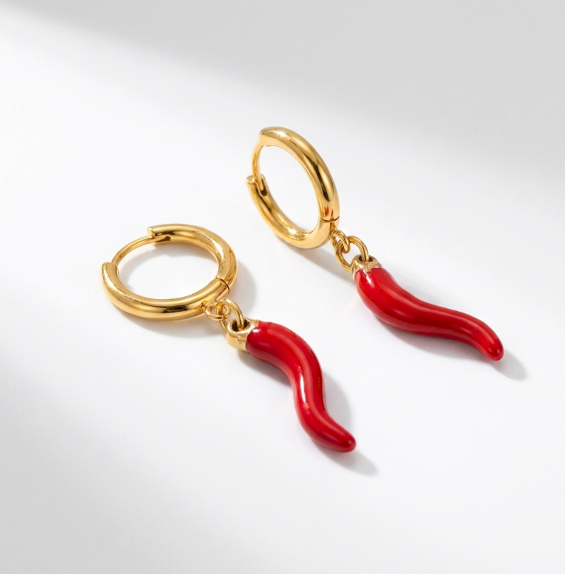 Red Flame Danglers by Glamouroses