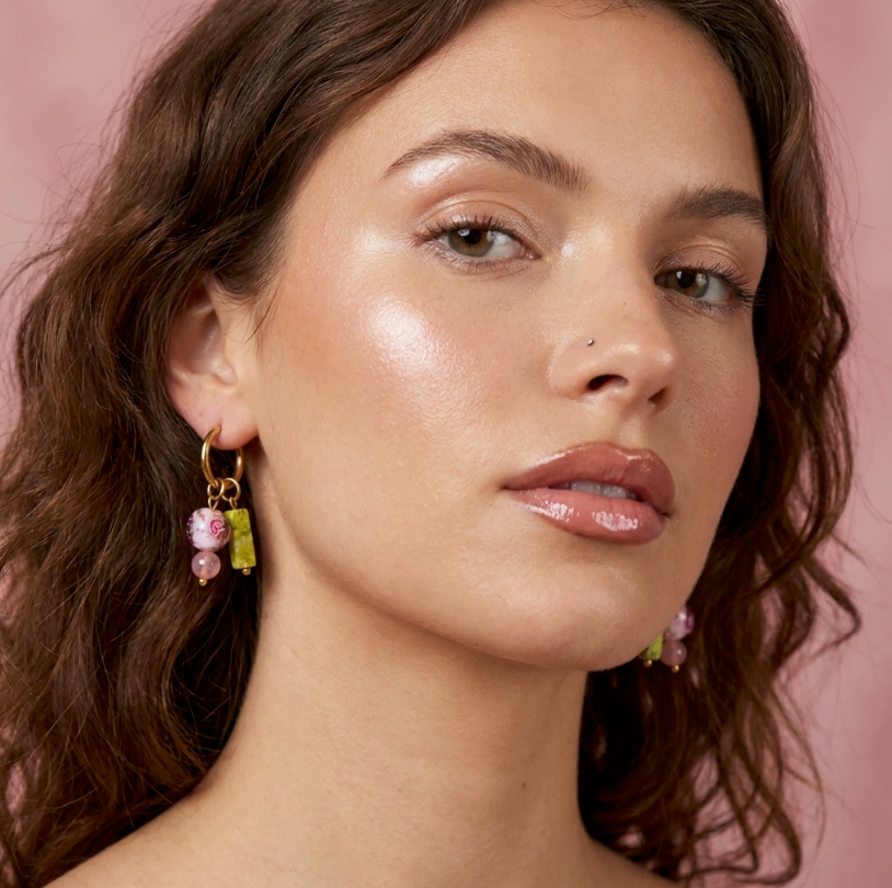 Spring Bloom Gem Hoops by Glamouroses