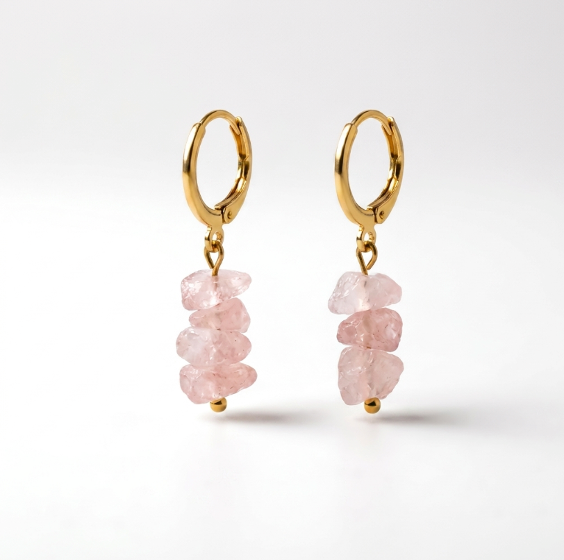 Rose Quartz Drop Ohrringe | 18K vergoldet by Glamouroses