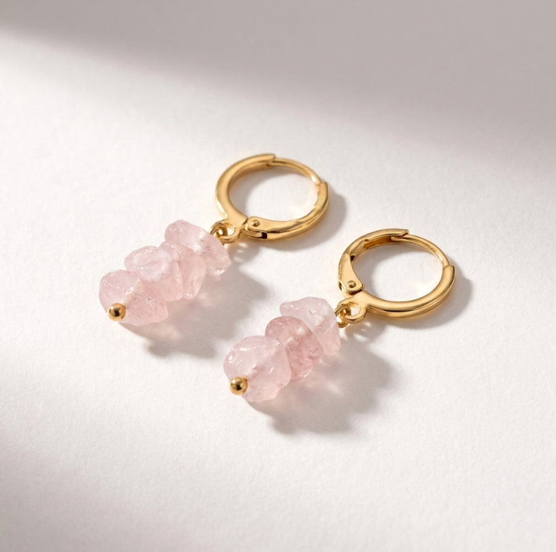 Rose Quartz Drop Ohrringe | 18K vergoldet by Glamouroses