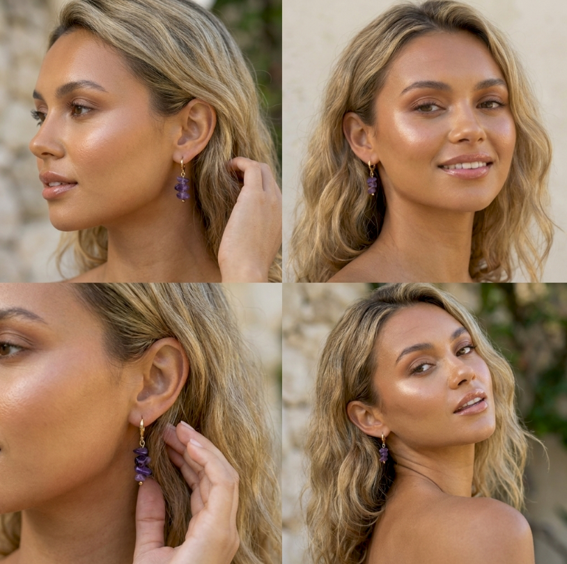 Amethyst Vine Ohrringe | 18K vergoldet by Glamouroses