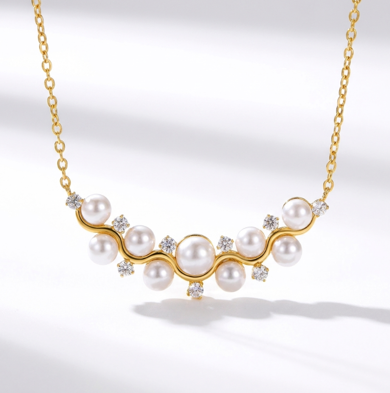 Ocean Gleam Halskette | 18K Vergoldet by Glamouroses