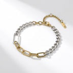 Royal Mixed Metal Armband aus gold- und silberfarbenen Gliedern, zweifarbiges Design.