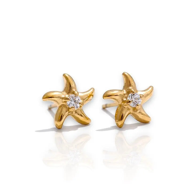 Ohrringe Nerea in gold mit funkelndem Stein, perfektes Design für stilbewusste Schmuckliebhaber.