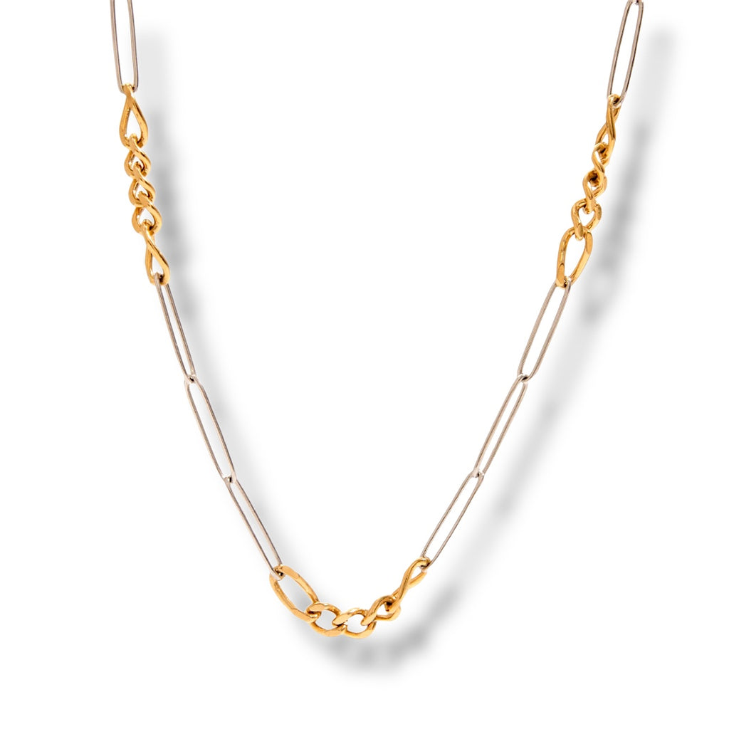 Grace-Halskette in zwei Tönen mit Gold- und Silbergliedern.